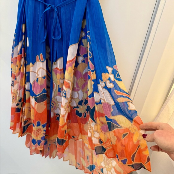 Ted Baker London One Shoulder Dress in Blue with Orange Floral - Picture 4 of 4